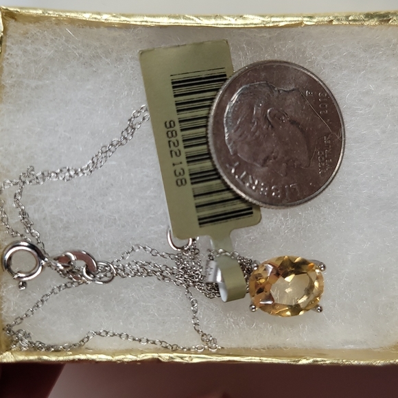 Yellow Topaz Silver Necklace, Topaz Necklace, Natural Gemstone Necklace - Picture 7 of 7